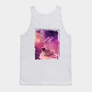 'Space Sloth Pizza Pug Waffle' Funny Sloth Gift Tank Top